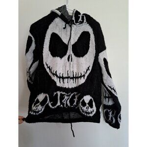 Jack Nightmare Before Christmas TEJIDOS RUMINAHUI Hoodie Sweater RARE Zip Size S